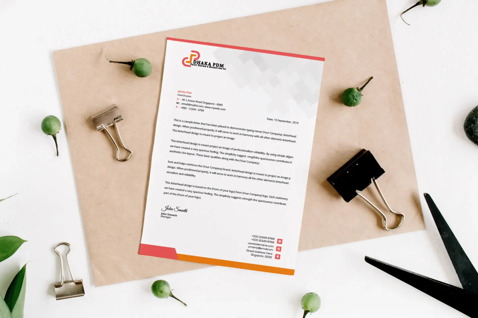 Letterhead/pad printing